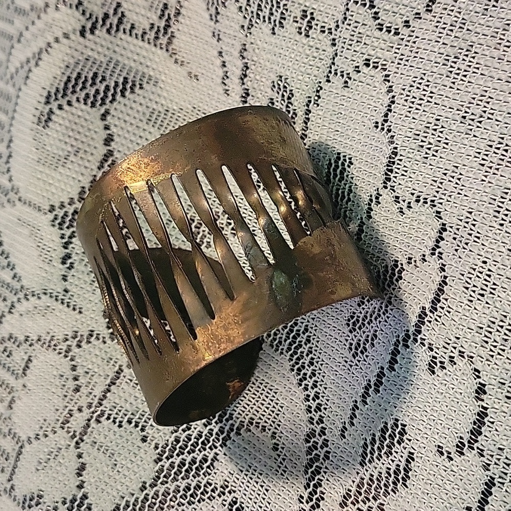 Wide metal bracelet minimalist copper/brass